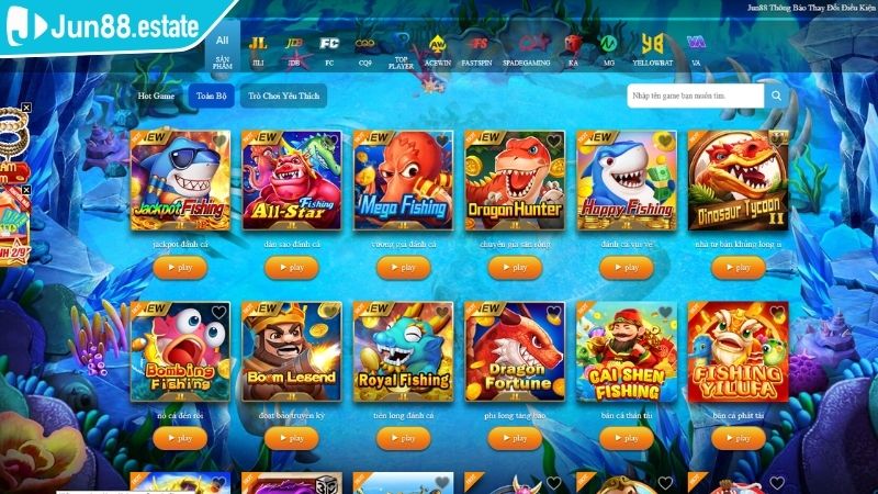 Top 3 trò chơi bắn cá 3D JUN88 kinh điển